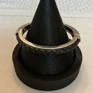 Brighton Elegant Silver and Black Woven Bracelet